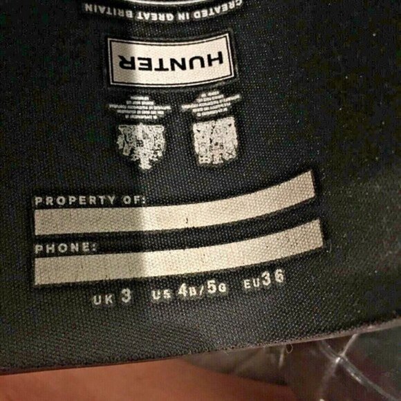 HUNTER Black Tall Rubber Kids Youth Classic Rain Snow Boots Boys 4 Girls 5 Just - Picture 6 of 9